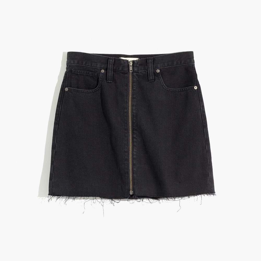 Rigid Denim A-Line Mini Skirt in Lunar Wash